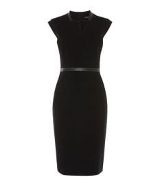 Contrast Waist-Belt Dress at Karen Millen